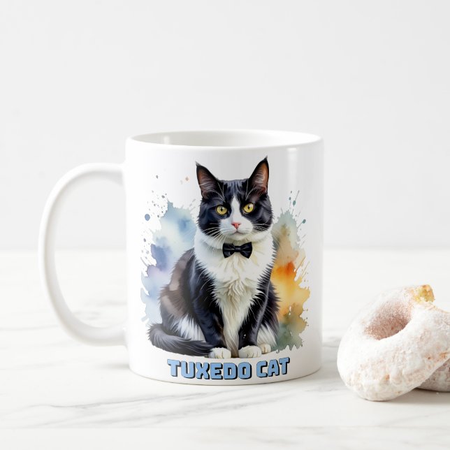 Mug Chat Dapper Tuxedo (Avec donut)