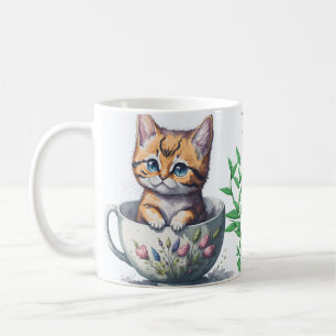 Mug Chat d'aquarelle ou chaton dans un Teup