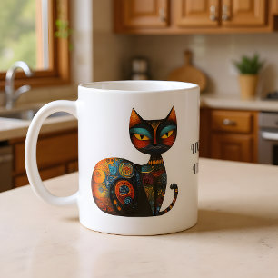 Mug Chat d'art populaire "Je ne perds pas mes poils. J
