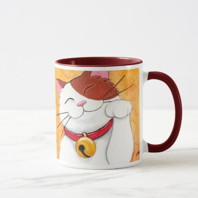 Mug Chat de calicot chanceux mignon de Maneki Neko (Droite)