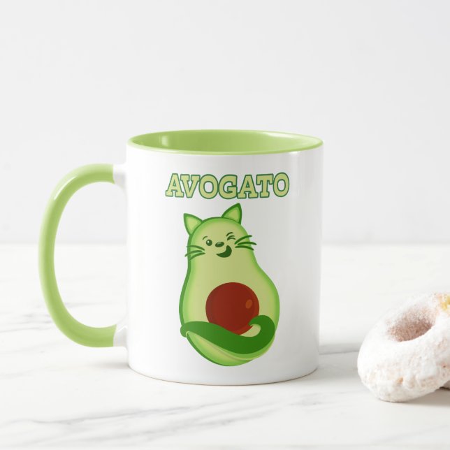 Mug Chat de cétonique Kitty d'avocat clignant de (Avec donut)