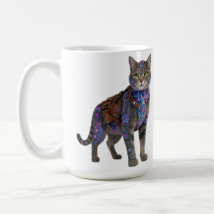 Mug Chat de circuit cyberpunk – Bête de technologie né