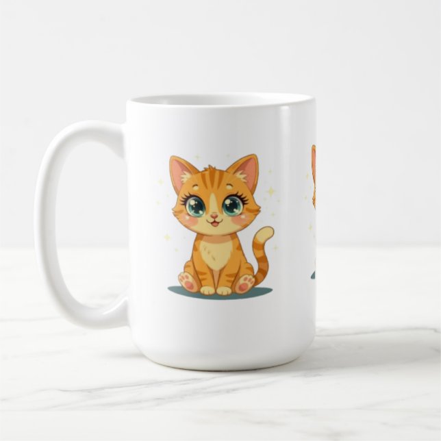Mug **Chat de Dessin Animé Mignon – Illustration Adora (Gauche)