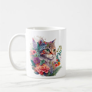 Mug Chat de fleurs n° 1