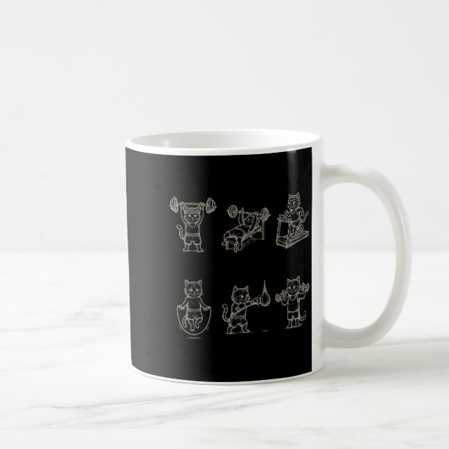 Mug Chat de gym drôle graphique entraînement musculati (Droite)