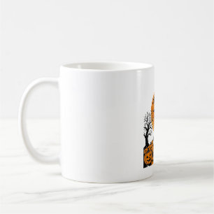 Mug Chat de Halloween Sorcière Citrouille Vintage Épou