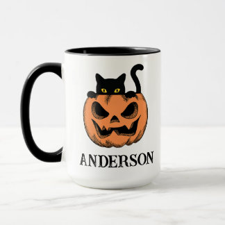 Mug Chat de Halloween Vintage Personnalisé