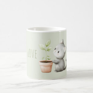 Mug Chat de jardin avec amour des plantes