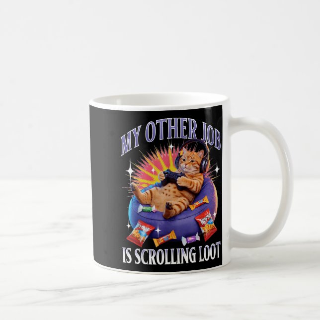 Mug Chat de jeu drôle de gamer  (Droite)