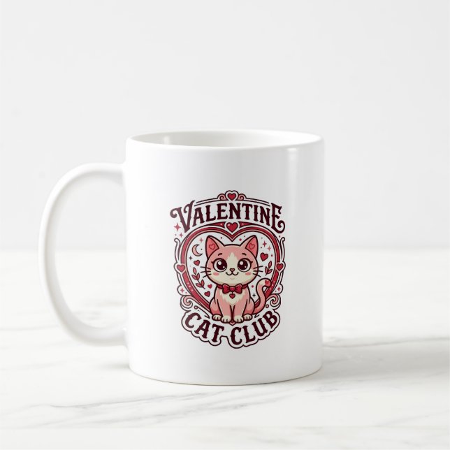 Mug Chat de la Saint-Valentin Dessin drôle pour amateu (Gauche)