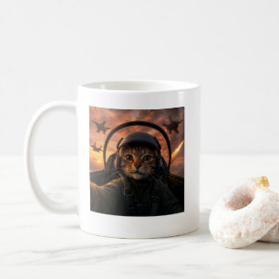 Mug Chat de la Squad Selfie Mème Drôle de Pilote de Ch