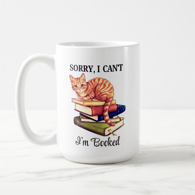 Mug Chat de lecture cosy - Je suis pris (Gauche)