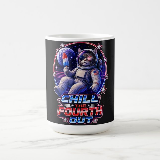 Mug Chat de l'espace patriotique 4 juillet (Centre)
