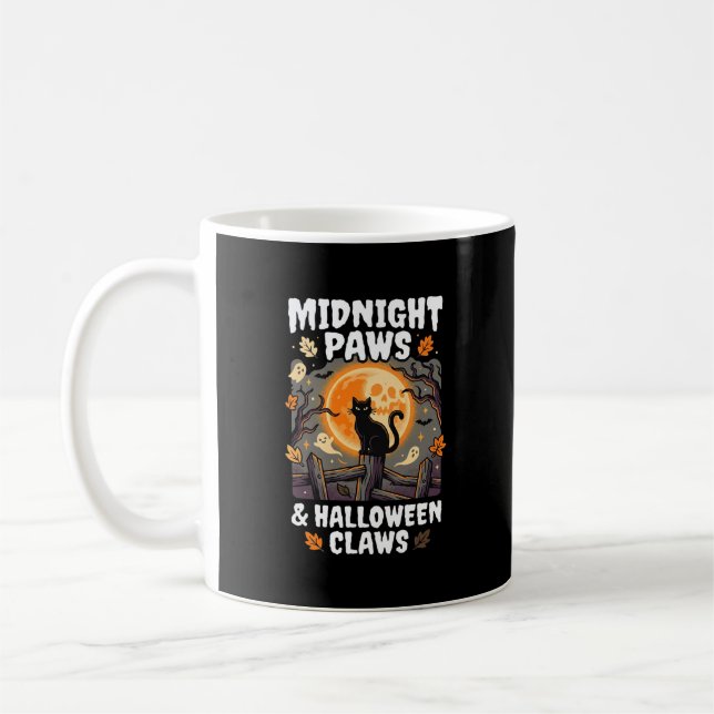 Mug Chat de lune de méfaits d'Halloween (Gauche)