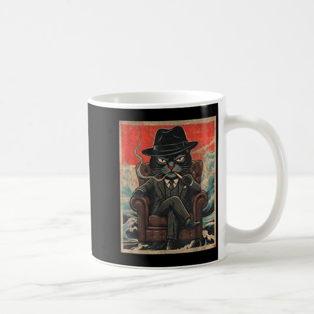 Mug Chat de mafia cool drôle The Catfather fumant vint (Droite)