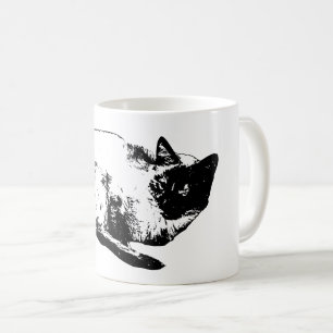 Mug Chat de milieu d'hiver en pose silencieuse