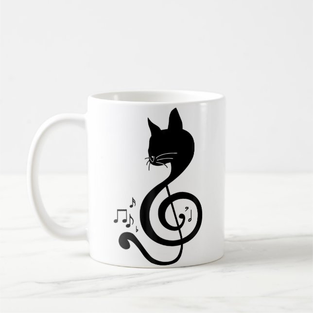 Mug Chat de musique note de musique note musicale pian (Gauche)