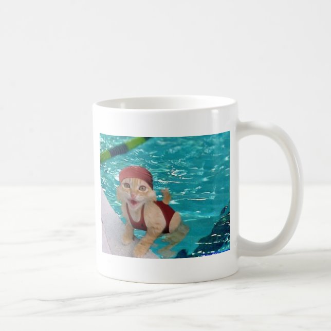 Mug chat de natation (Droite)
