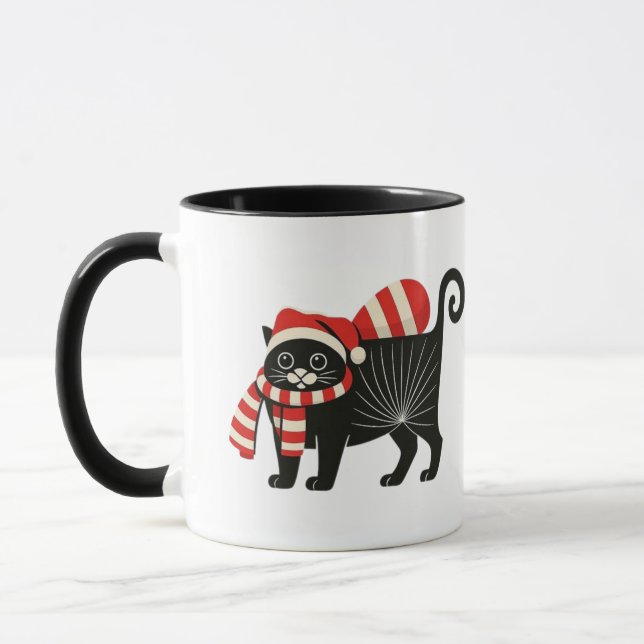 Mug Chat de Noël drôle  (Gauche)