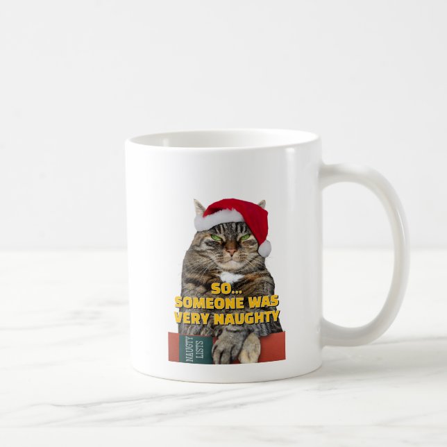 Mug Chat de Noël drôle en colère  (Droite)