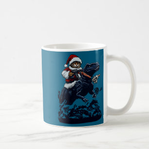 Mug Chat de Noël en chapeau de Père Noël tenant un pis