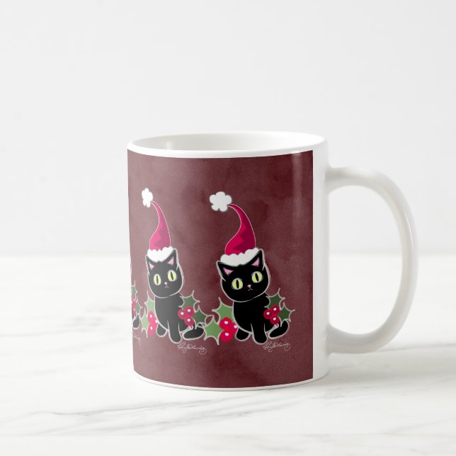 Mug Chat de Noël gothique rouge (Droite)