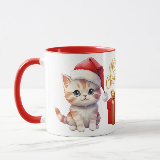 Mug Chat de Noël - Joyeux Noël (Gauche)