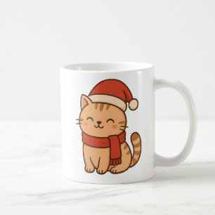 Mug Chat de Noël Kawaii avec écharpe