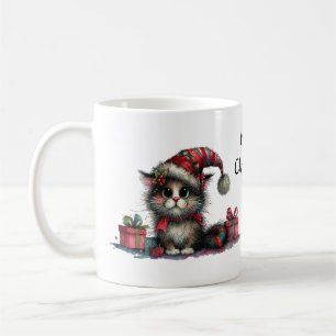 Mug Chat de Noël mignon avec des présentateurs Chaton 