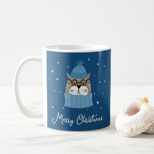 Mug Chat de Noël mignon en Knits douillets Snowflakes
