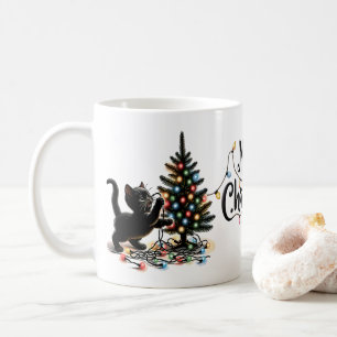 Mug Chat de Noël rétro