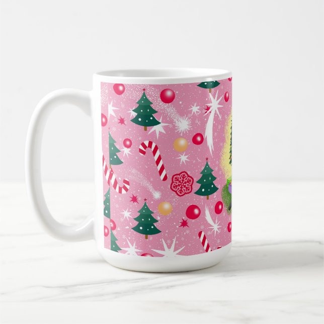 Mug Chat de Noël rose (Gauche)