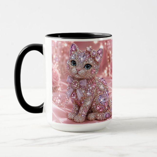 Mug Chat de nuit en velours Esthétique Imprimé (Gauche)