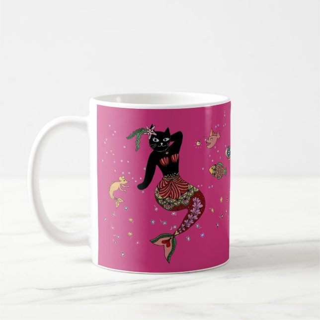 Mug Chat de pin-up de sirène (Gauche)