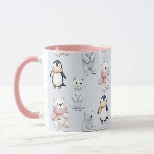 Mug Chat de pingouin moderne tendance Ours Motif sans  (Gauche)