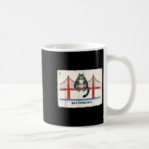 Mug Chat de San Francisco Pont Golden Gate Drôle Kawai