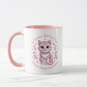 Mug Chat de sensibilisation au cancer du sein en octob