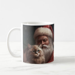 Mug Chat de Sibérie avec Noël Festif du Père Noël