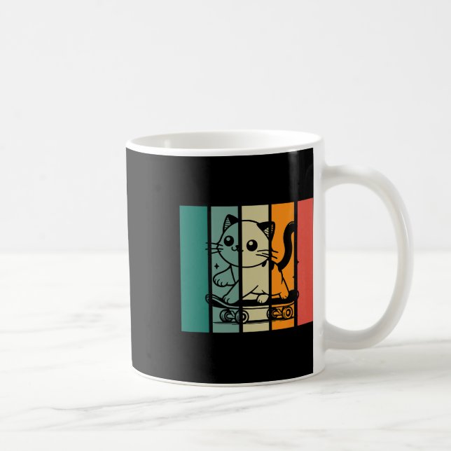Mug Chat de skateboard magnifique et mignon de style v (Droite)