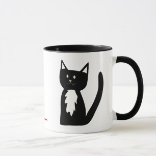 Mug Chat de smoking et boule noirs et blancs de fil