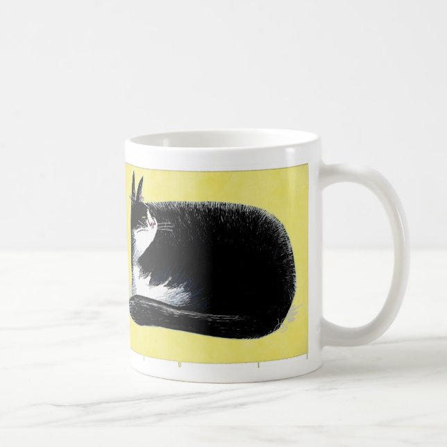 Mug Chat de smoking - jaune (Droite)