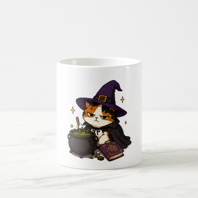 Mug Chat de sorcière grincheux Halloween  (Centre)