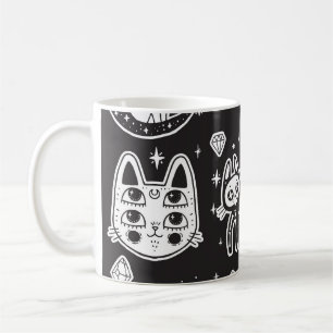 Mug Chat de sorcière : Illustration Vintage isolée