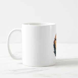 Mug Chat de sorcière vintage lune Halloween Art vector
