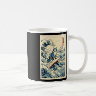 Mug Chat de surf Hokusai Grande vague au large de Kana