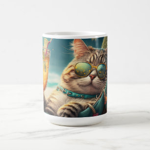 Mug Chat de vacances de nom personnalisé