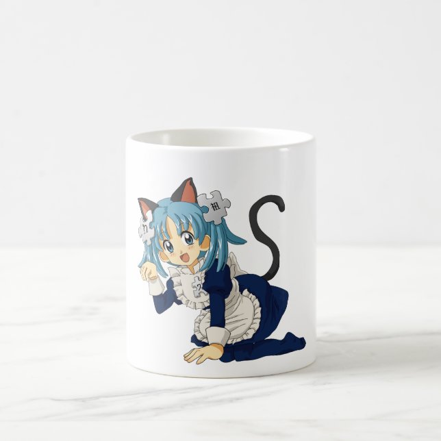 Mug Chat d'écolière d'Anime sur ses genoux dans la (Centre)