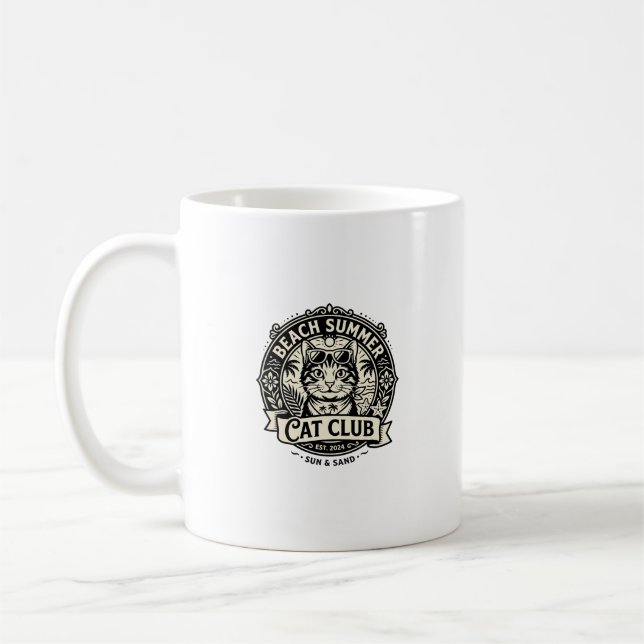 Mug Chat d'été de plage Graphique de chat drôle - Été  (Gauche)