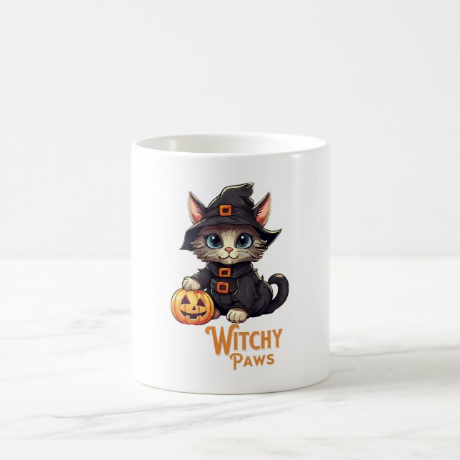 Mug Chat d'Halloween aux pattes de sorcière (Centre)
