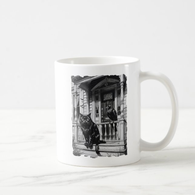 Mug Chat d'Halloween et corbeau ! (Droite)